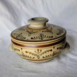 Mark Nafziger Handmade Ovenware, Lidded Stoneware Casserole Dish Earth Tones
